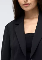 Women's Notch Collar One Button Athletic Straight Blazer