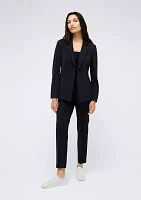 Women's Notch Collar One Button Athletic Straight Blazer