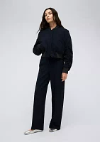 Women's Ruch Sleeve Pinstripe Bomber Jacket