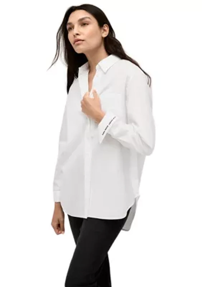 Women's Long Sleeve Pocket Oversized Shirt