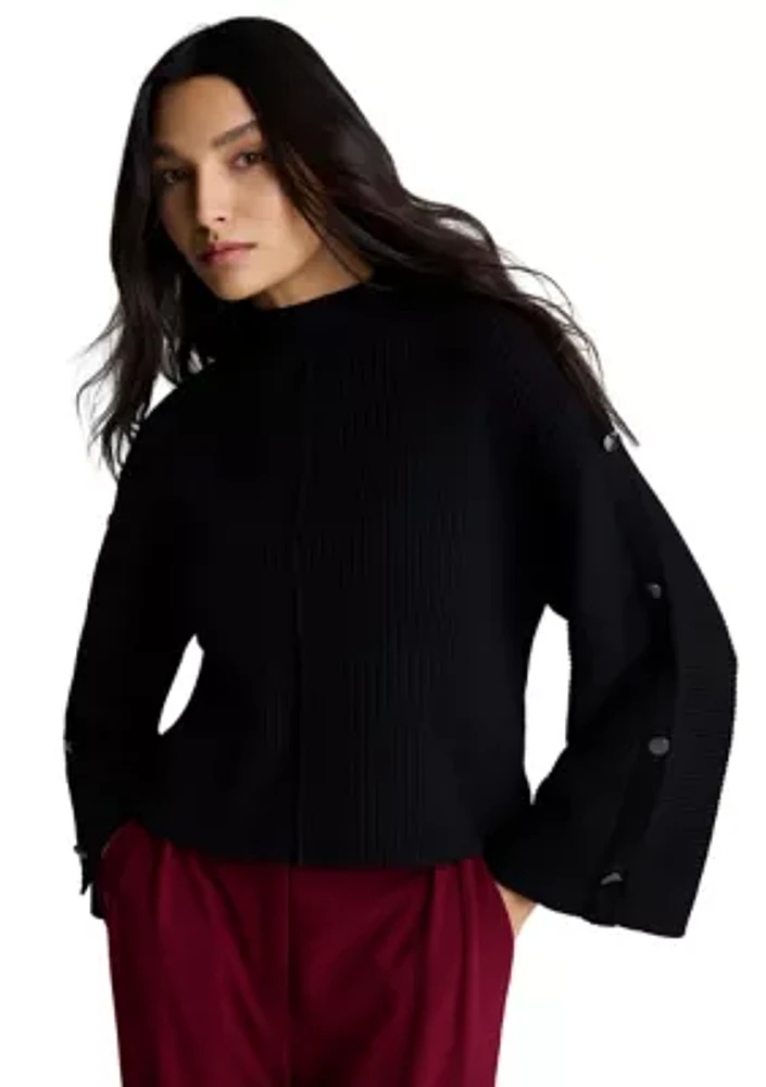 Women's Ribbed Mock Neck Sweater