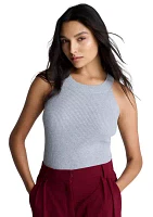 Women's Sleeveless Ribbed Halter Sweater