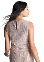 Women's Sleeveless Sequin Mesh Tank Top