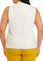 Plus Solid Triple Pleat Top