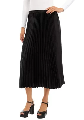 Women's Pleated Satin Skirt