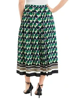 Printed Pull On Pleated Skirt