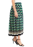 Printed Pull On Pleated Skirt