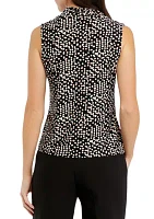 Petite Printed Triple Pleat Top