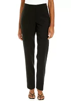 Women's Fly Front Hollywood Waist Slim Ankle Pants with Darts