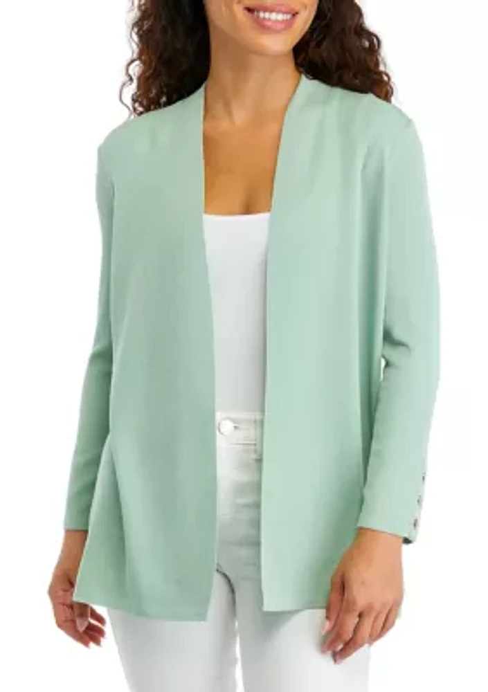 Petite Carmel Self Edge Kissing Front Cardigan