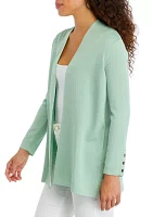 Petite Carmel Self Edge Kissing Front Cardigan