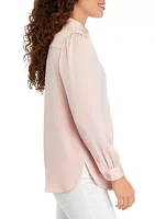 Petite Long Sleeve Popover Top