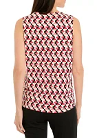 Women's Printed Pleat Front Top