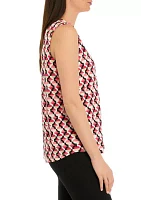 Women's Printed Pleat Front Top