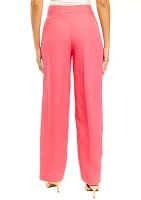 Women's Fly Front Wide Leg Trouser Pants