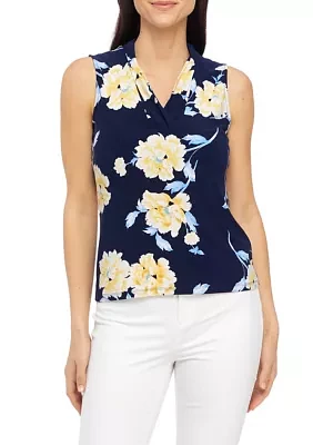 Women's Printed Triple Pleat Top