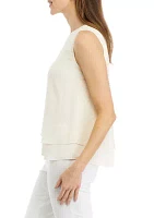 Petite Sleeveless Double Layer Blouse