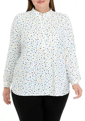 Plus Ritz Dot Poet Blouse