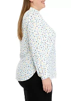 Plus Ritz Dot Poet Blouse