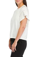 Women's Harmony Knit Eyelet Lace Trim T-Shirt