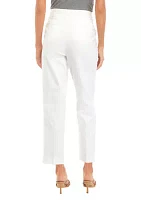 Petite Fly Front Single Coin Pocket Slim Ankle Pants