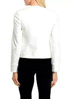 Women's Button Front Jewel Neck Jacket