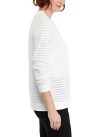 Women's Sheer Stripe Cardigan