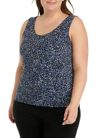 Plus Reversible Printed Double Scoop Neck Top