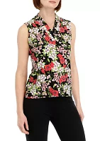 Women's Printed Triple Pleat Top