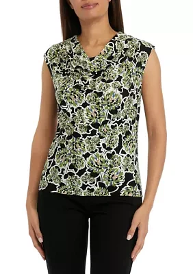 Women's Printed Cowl Neck Top