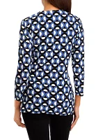 Women's Printed 3/4 Sleeve Wrap Top