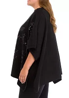 Plus Kimono Sleeve Sequin Top