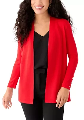 Petite Carmel Self Edge Kissing Front Cardigan