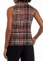 Petite Printed Triple Pleat Top