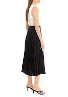 Women's Sleeveless Surplus with Pleated Skirt Dress