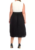 Women's Sleeveless Surplus Dress with Pleated