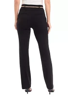 Women's High Rise Pull On Chain Belt Trousers