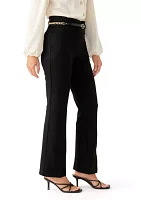 Petite High Rise Pull On Chain Belt Trouser Pants