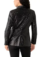 Petite Shawl Collar Sequin Blazer