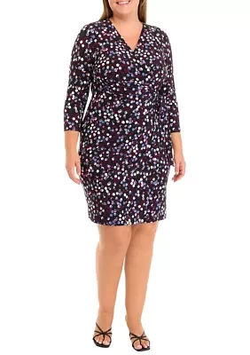 Plus Classic Wrap Printed Dress