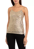 Women's Sleeveless Sequin V-Neck Cami