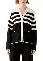 Women's Long Sleeve Striped Cardigan