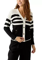 Petite Stripe Cardigan