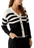 Petite Stripe Cardigan