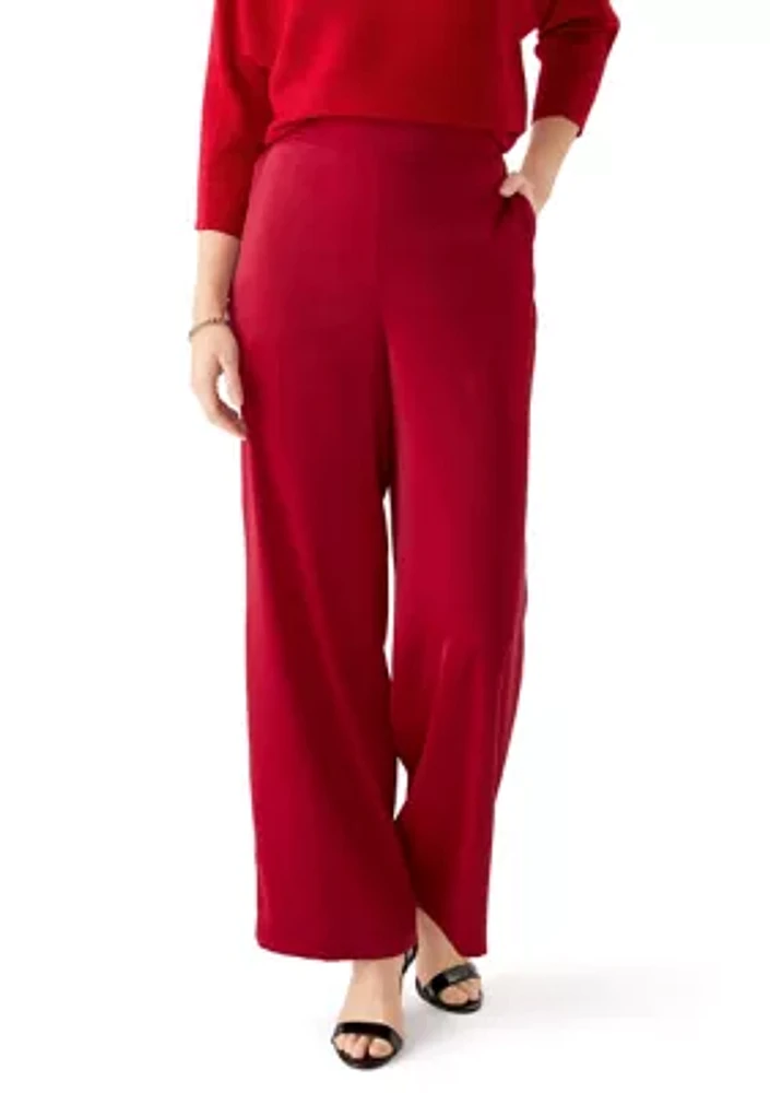 Women's Wide Leg Satin Trousers