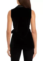 Women's Sleeveless Velour Wrap Top