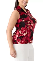 Plus Sleeveless Printed Top