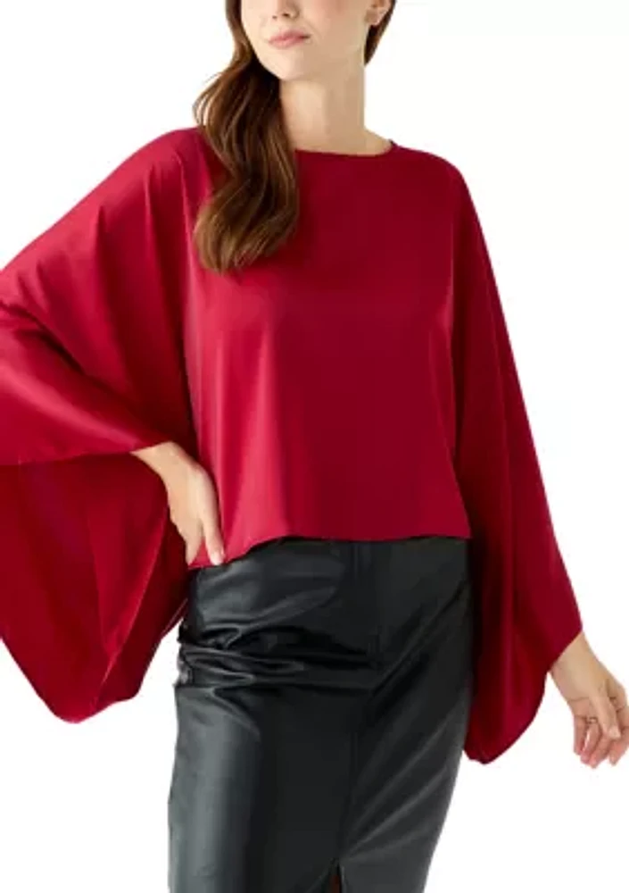 Women's Long Dolman Cape Sleeve Blouse