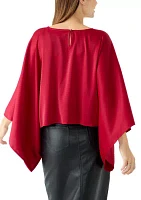 Women's Long Dolman Cape Sleeve Blouse