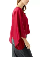 Women's Long Dolman Cape Sleeve Blouse